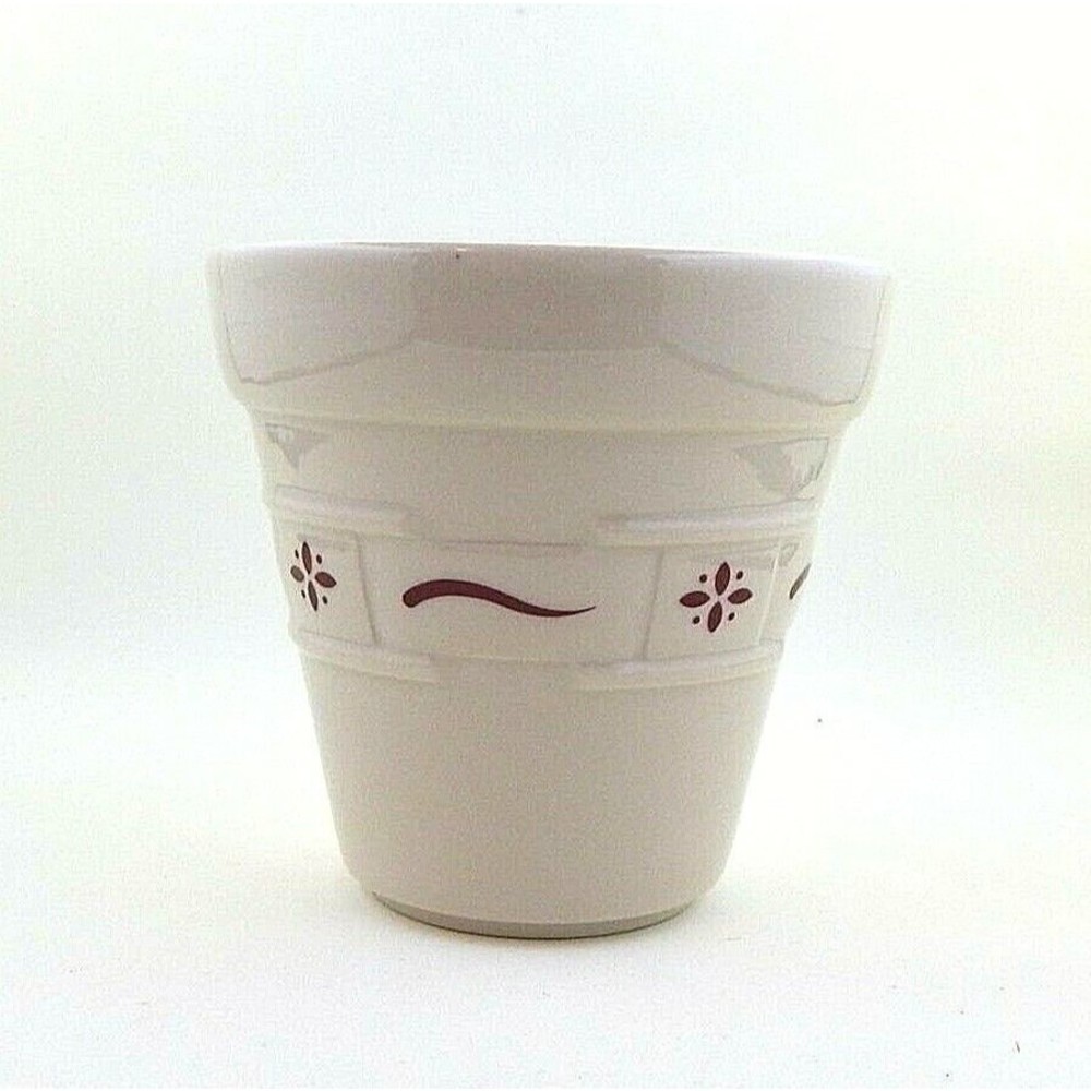 Longaberger Pottery Traditions Red Flower Pot Planter Small No Plate
